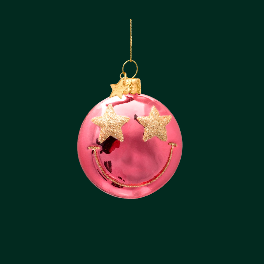 Ornament Vondels - Smiley roze