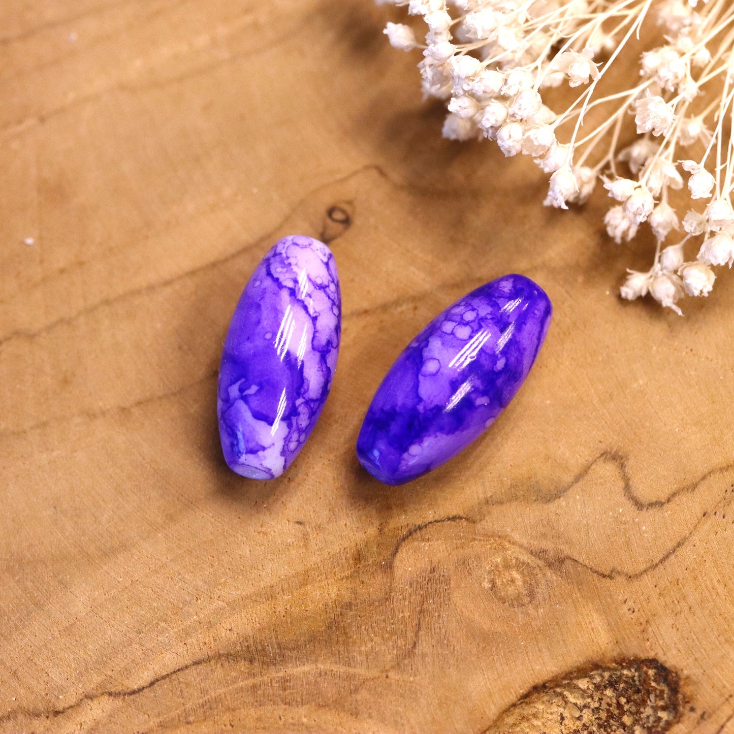 Perle lila - Glasperle gefärbt