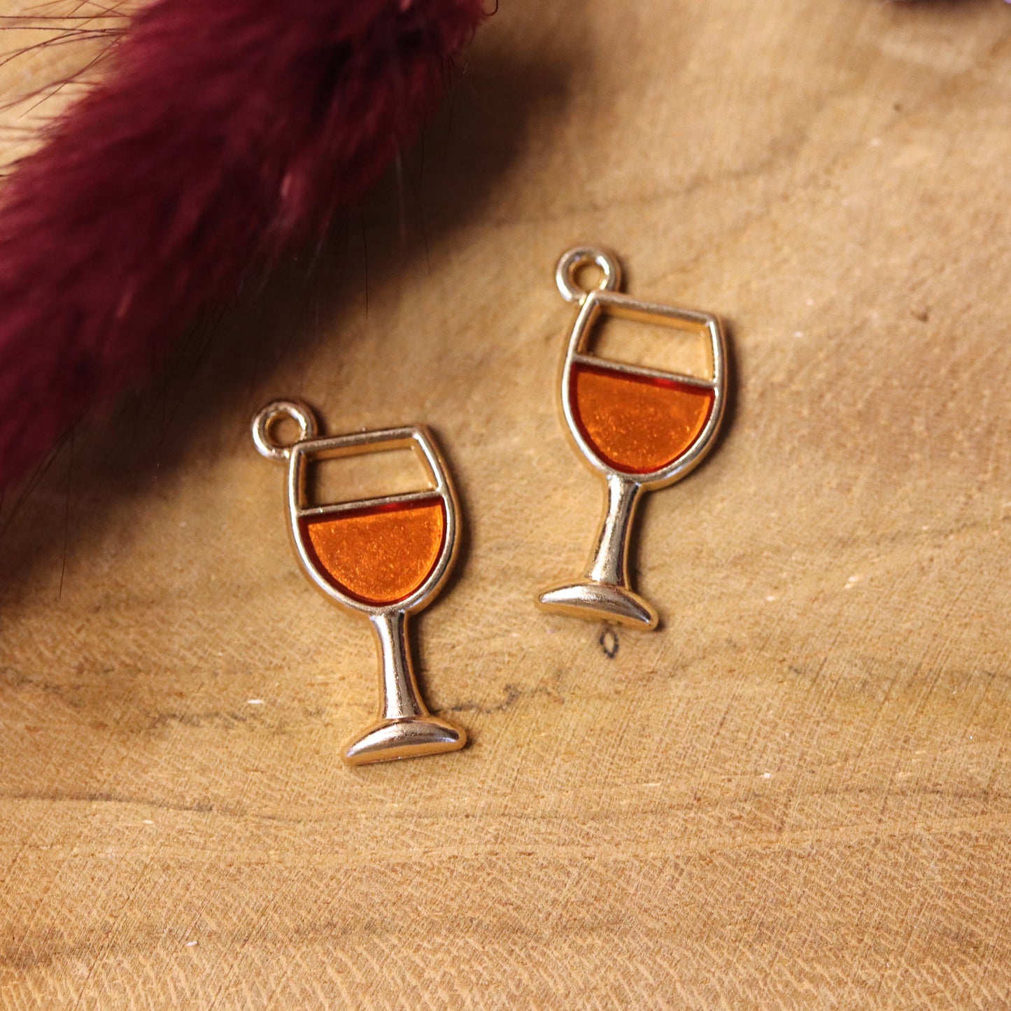 Enamel bedel - wijnglas rood