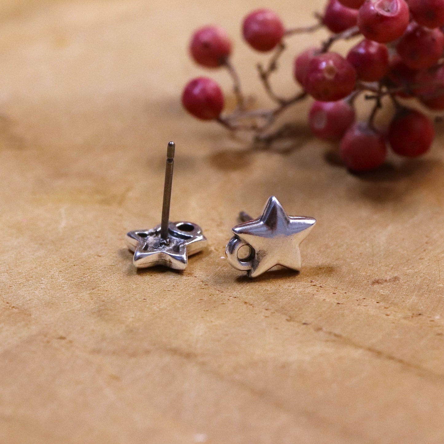 DQ Silber Stern Ohrstecker