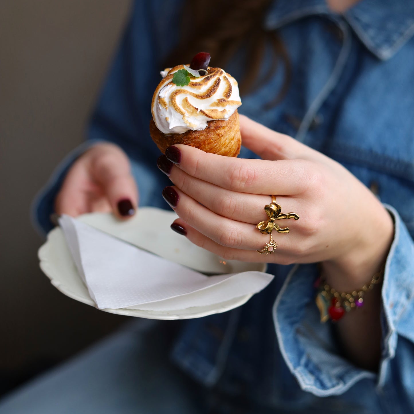 Edelstahlring gold - Rosenquarz Sonne