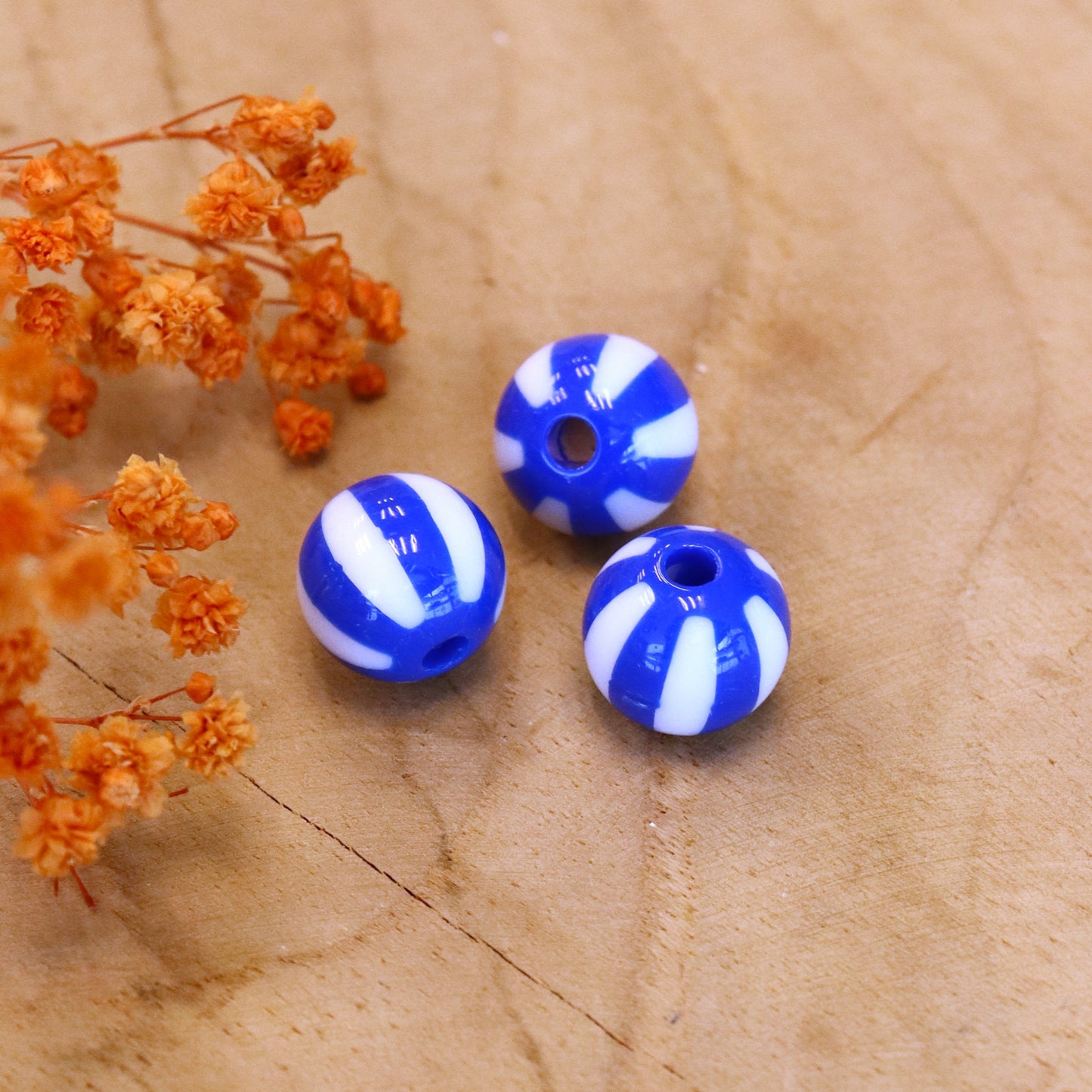 Gestreifte Acrylkugel - dunkelblau