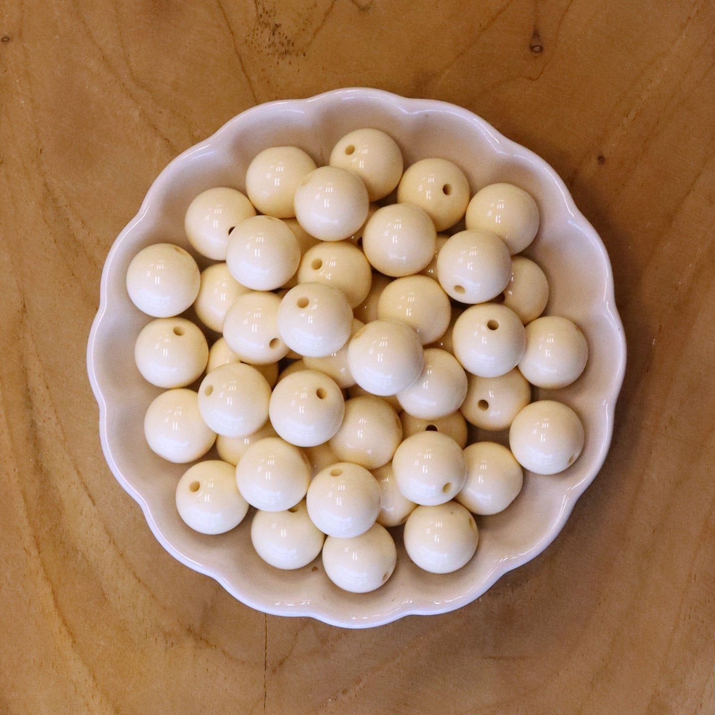 Große Acrylperlen - 14 mm Creme