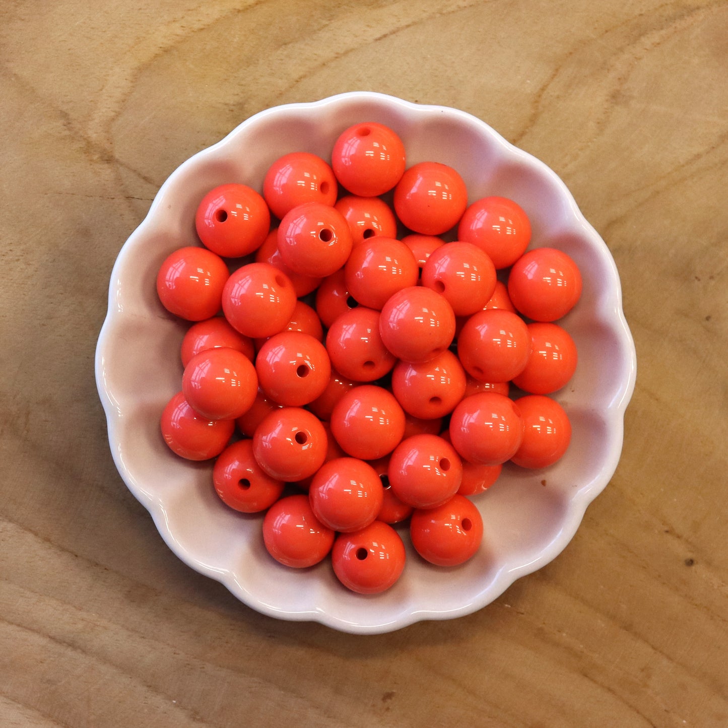 Große runde Perlen - 14 mm Korallenorange