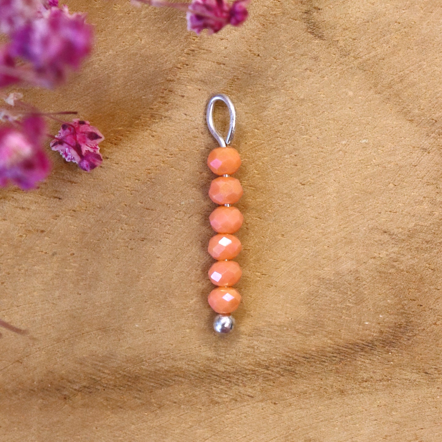 Ohrringanhänger orange facettiert - Silber