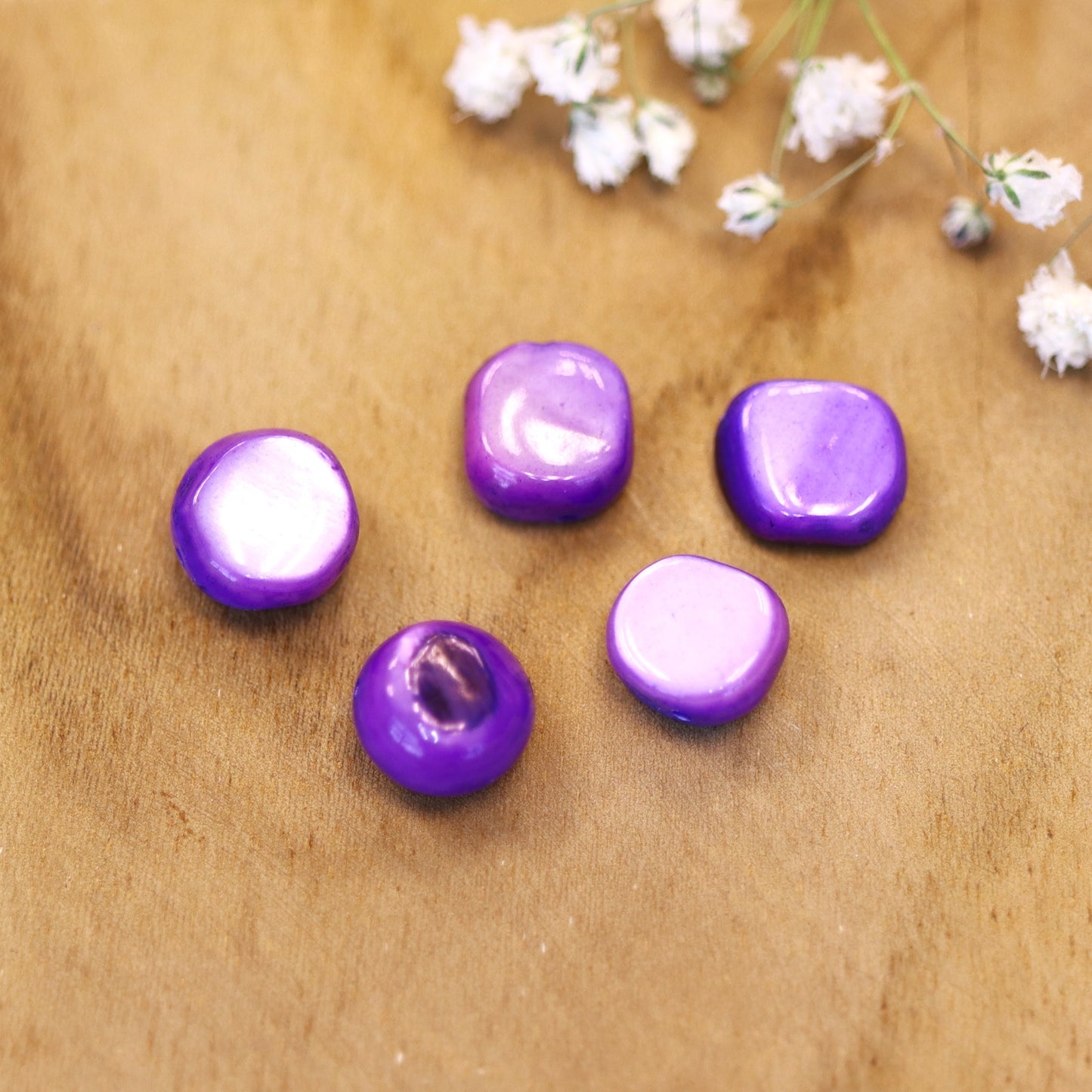 Lila Nugget Muschelperle