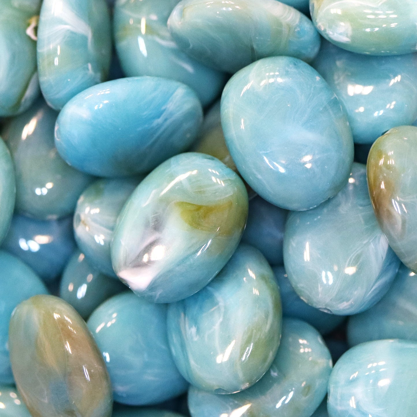 Acryl kraal ovaal 19x15 mm - lichtblauw