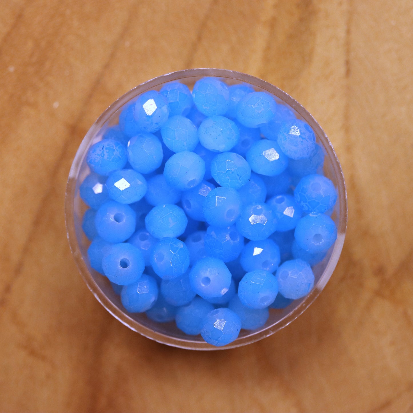 Rondel faceted beads 2x3 mm Crystal light aqua