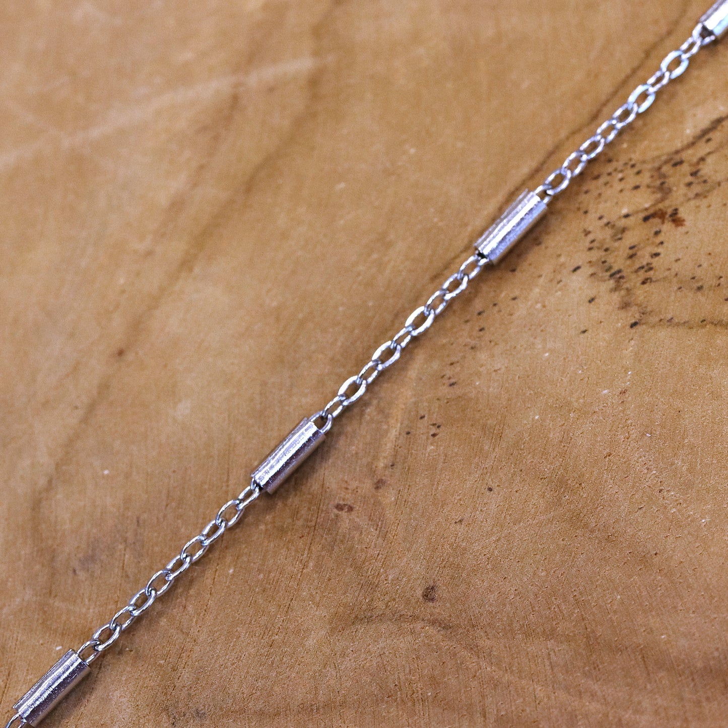 Jasseron link chain 50 cm - with silver tubes