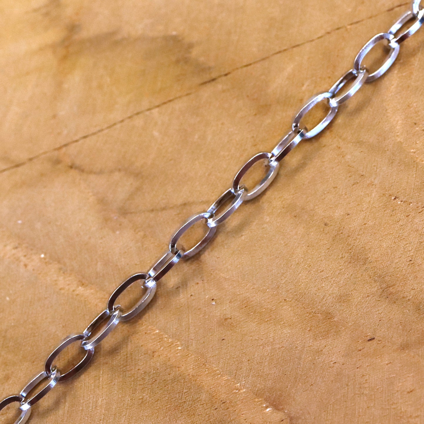 Jasseron Gliederkette 50 cm - Büroklammer silber