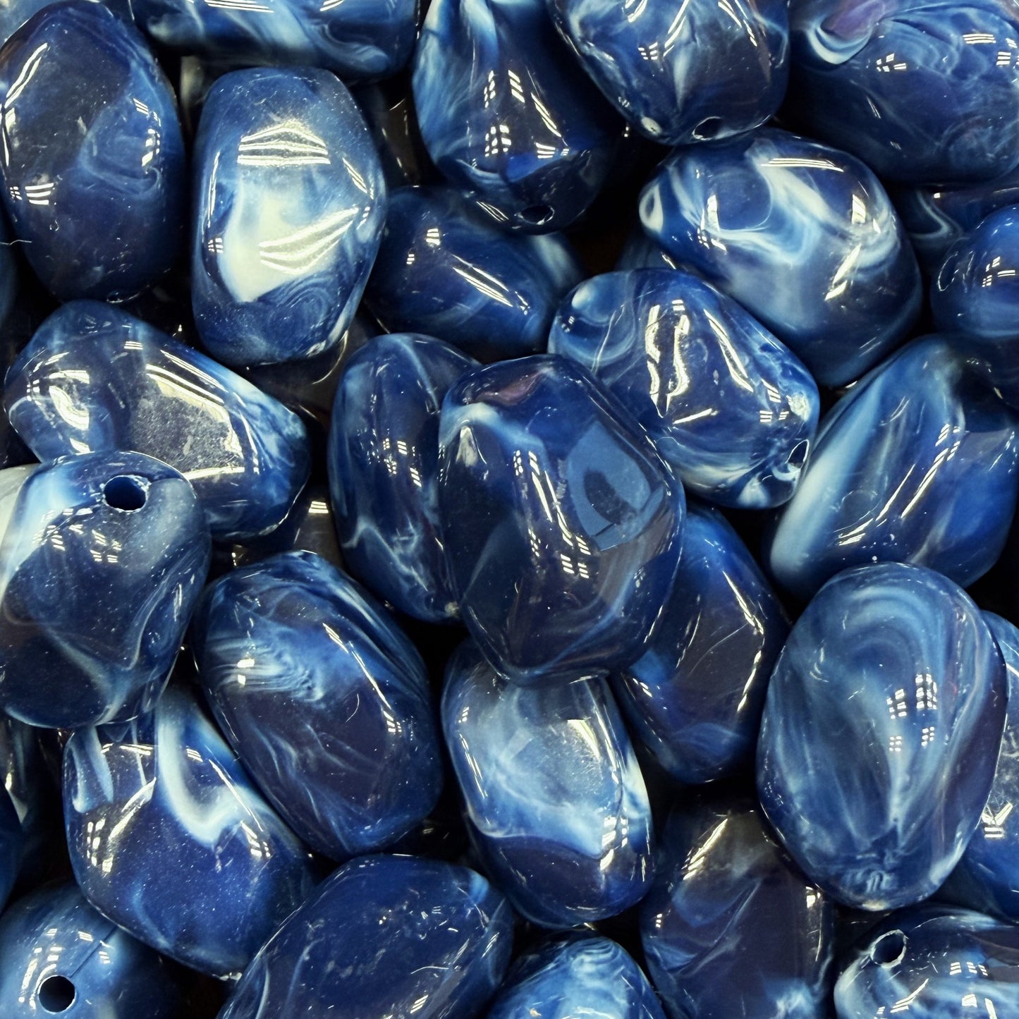 Nugget acryl kraal - navy blauw