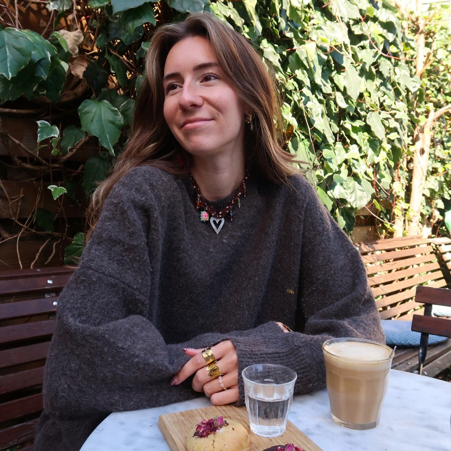 Bandana-Kette - silberfarben mit Punkten