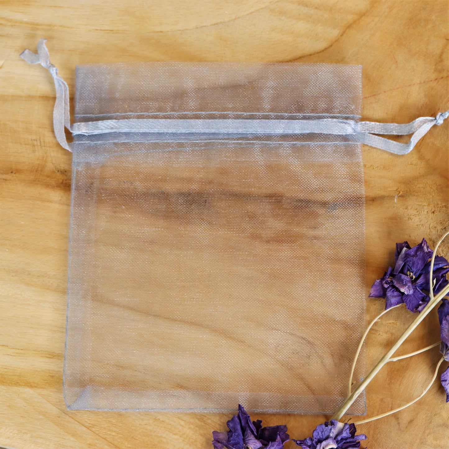 Organza zakje grijs klein