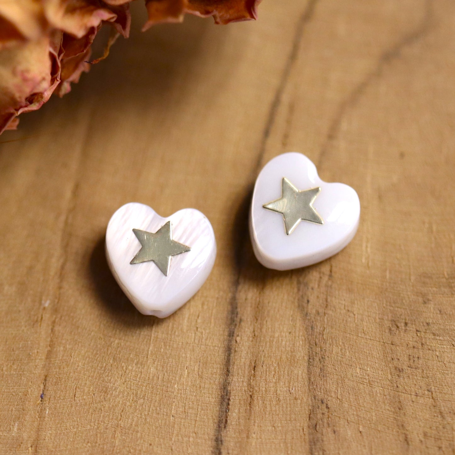 Trochus Muschelperle Herz mit Stern