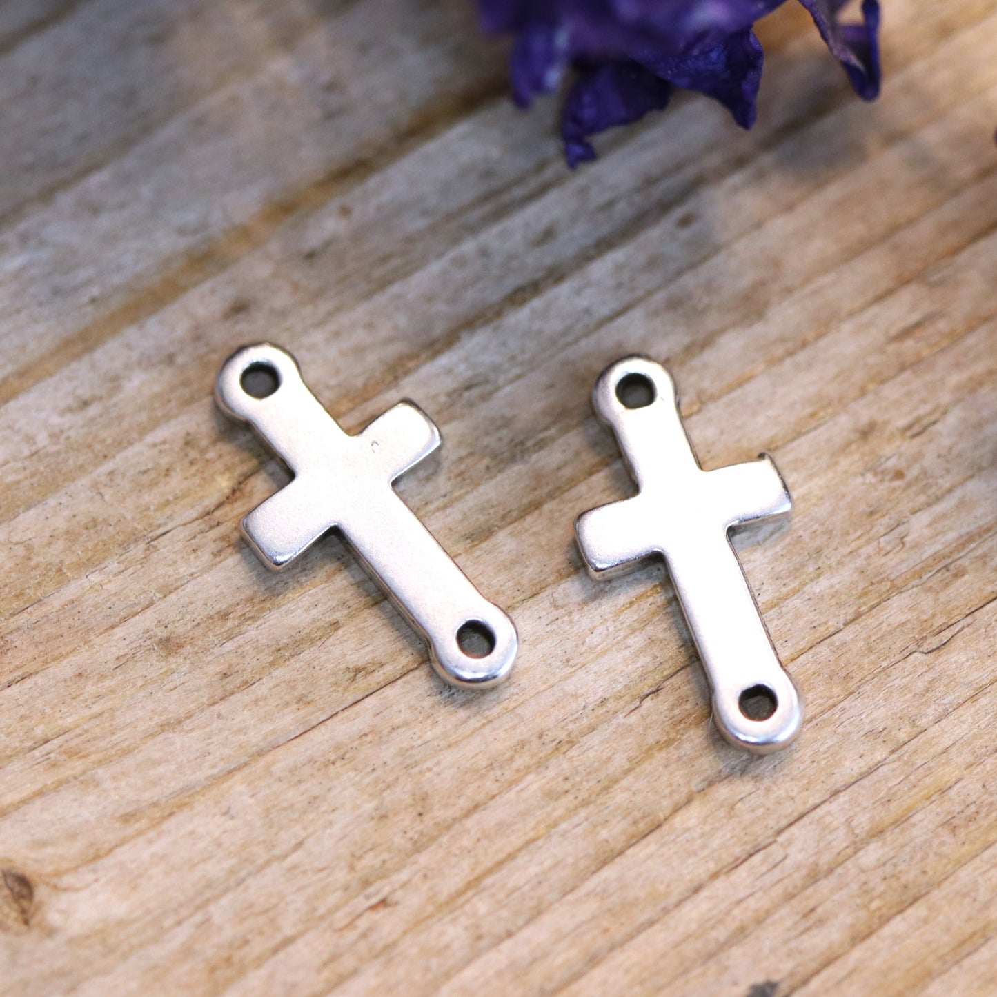 Interposer DQ silber kleines Kreuz