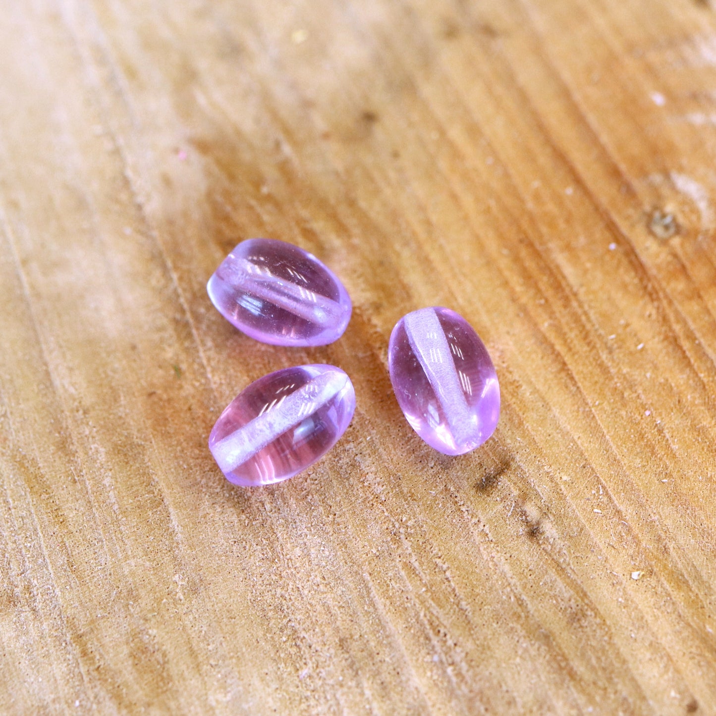 Bead purple - glass bead small oval