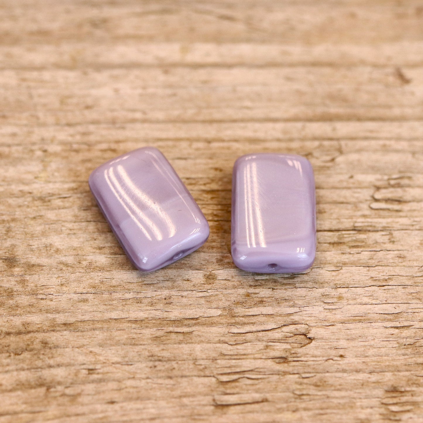 Kraal paars - glaskraal plat rechthoek