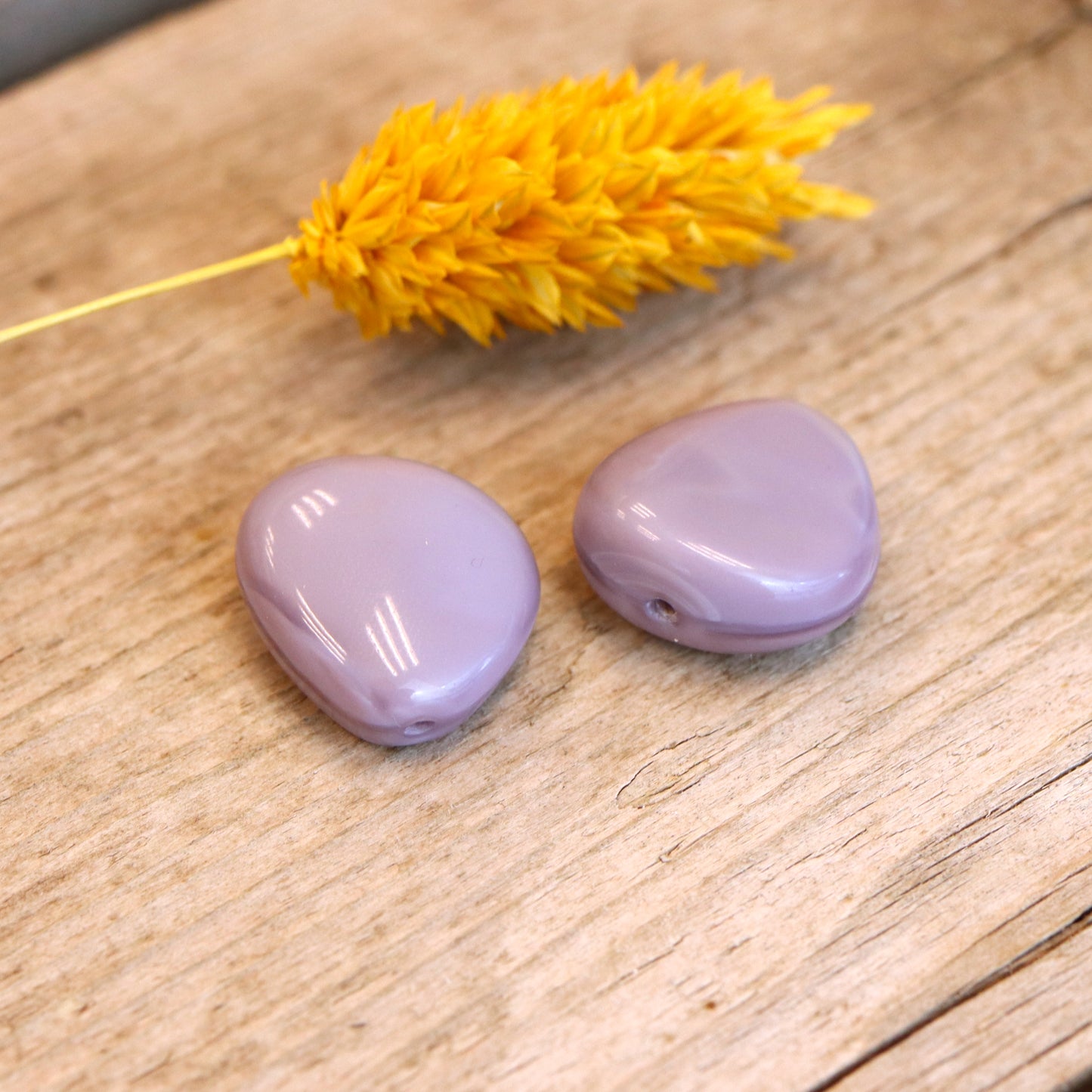 Kraal paars - glaskraal nugget plat