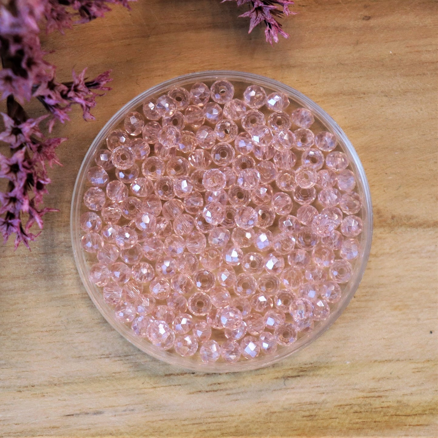 Rondelle Facettenperlen 2x3 mm Light rose