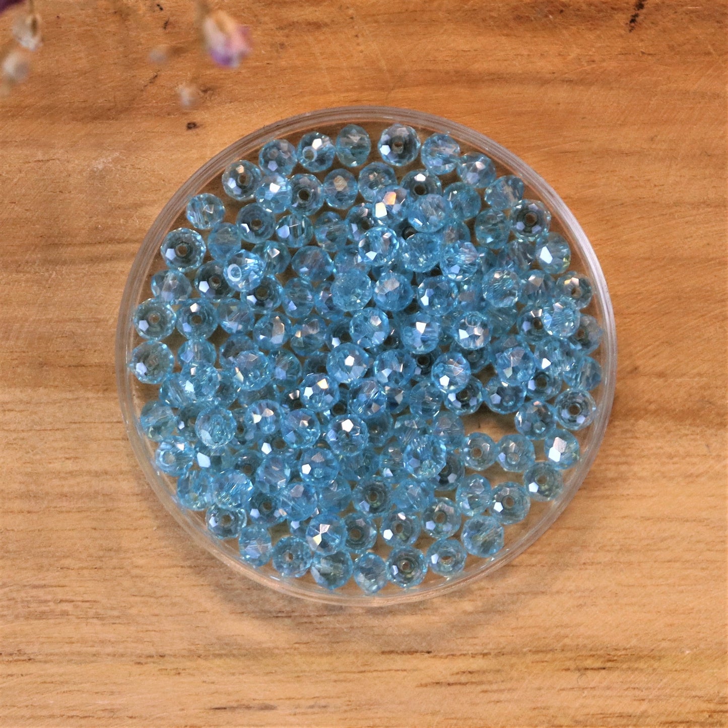 Rondelle Facettenperlen 2x3 mm Crystal light aqua