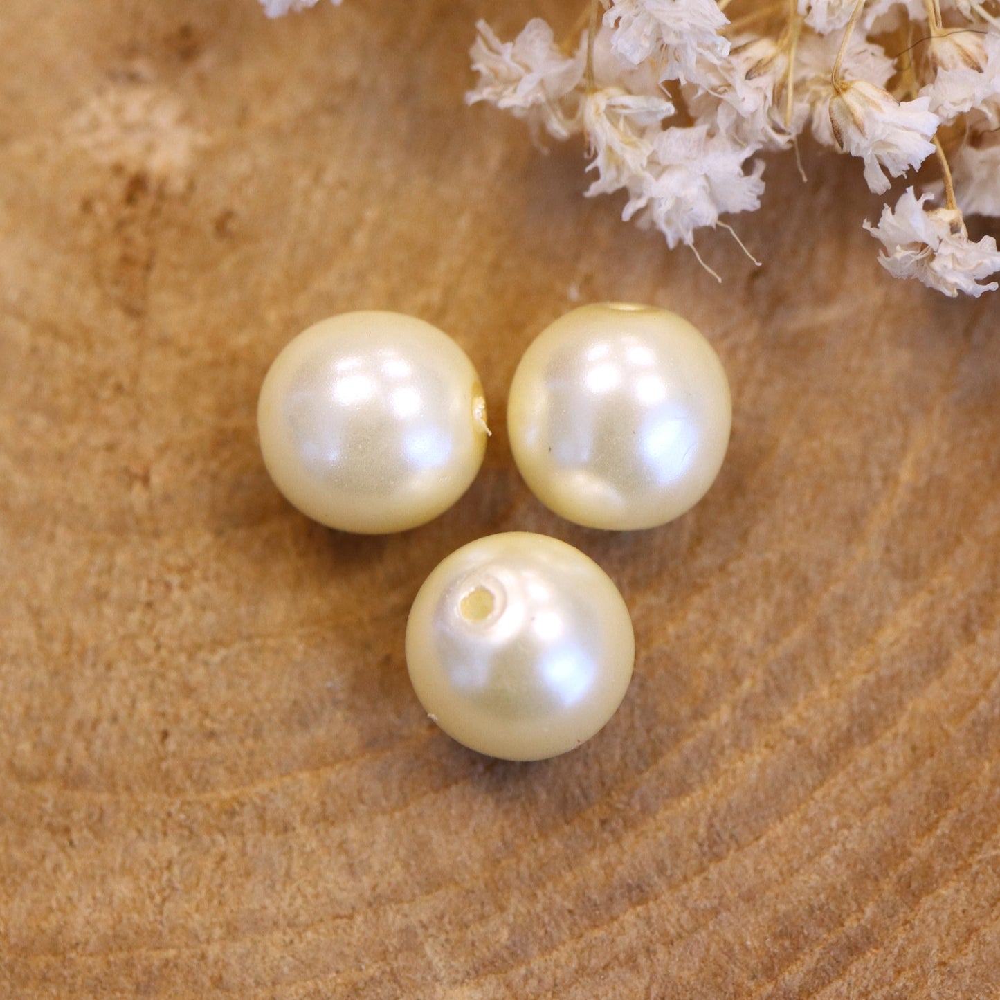 Bead beige - round bead pearl