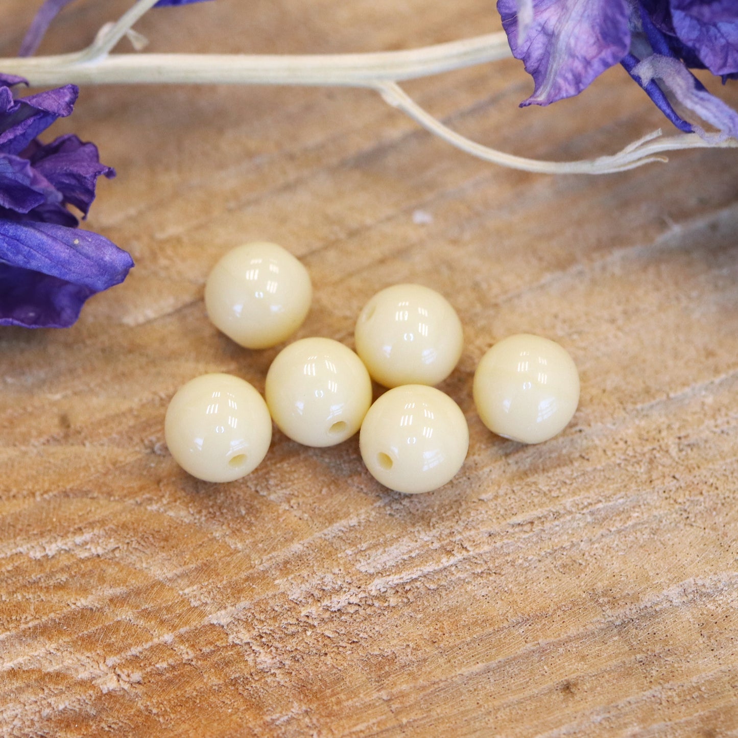 Perle beige - Rundperle creme