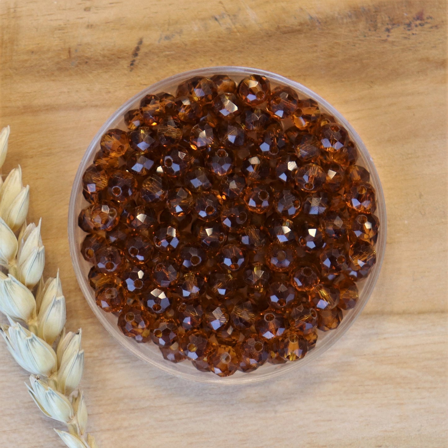 Rondelle Facettenperlen 3x4 mm Bernstein