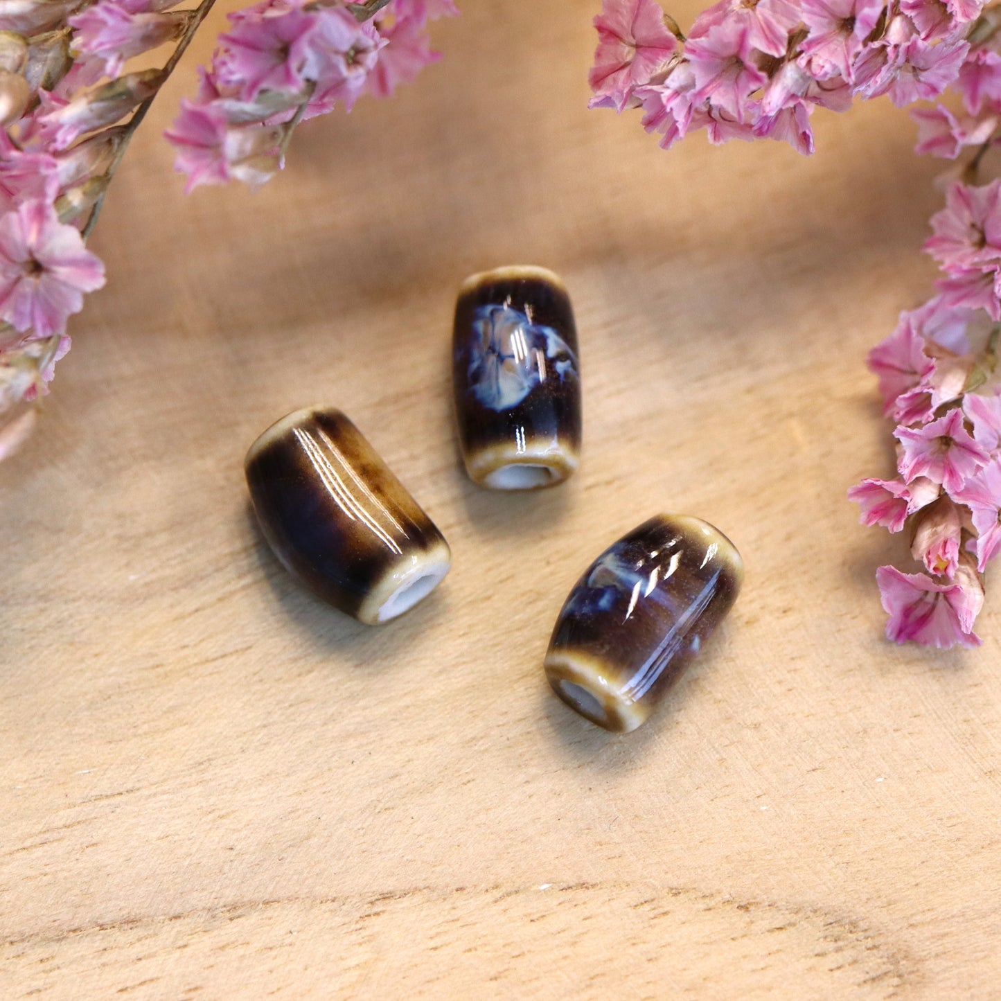 Bead brown - ceramic tube