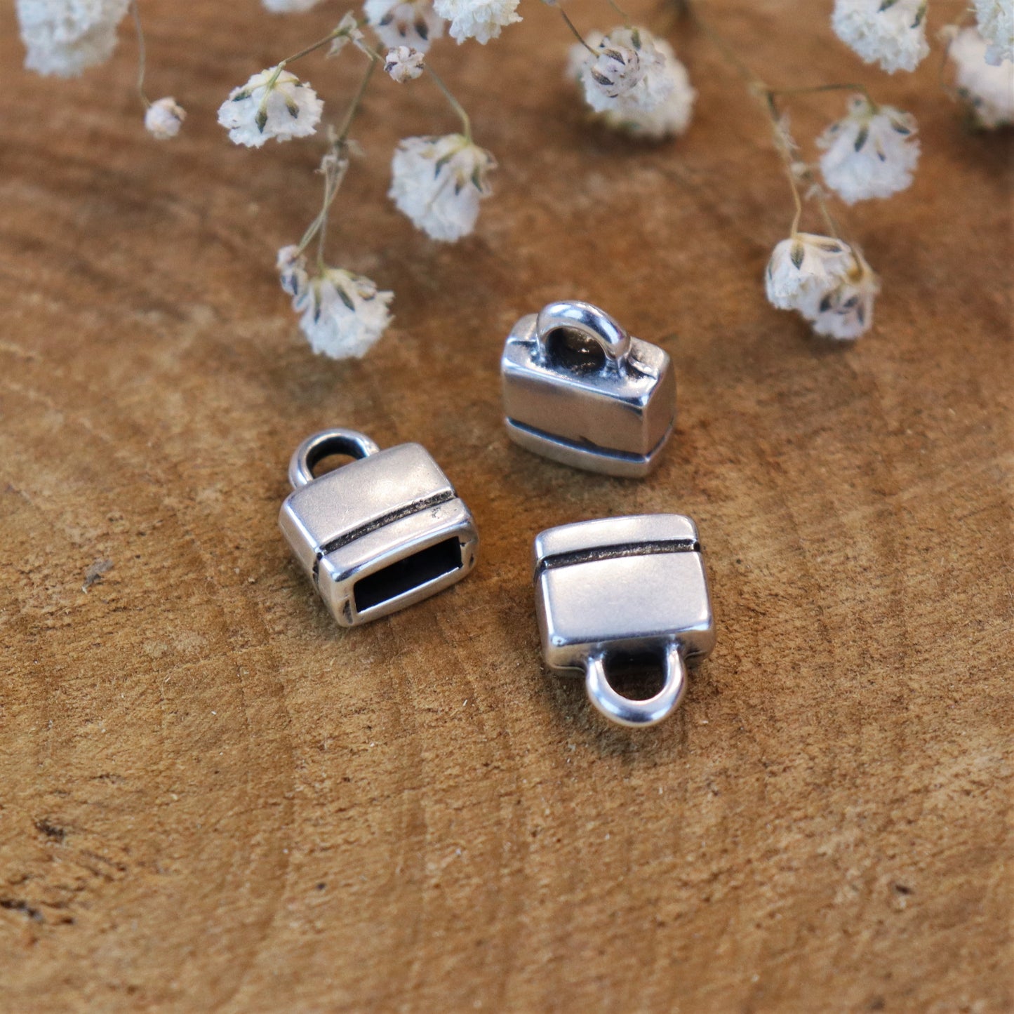 Endkappe DQ silber für 6mm Leder