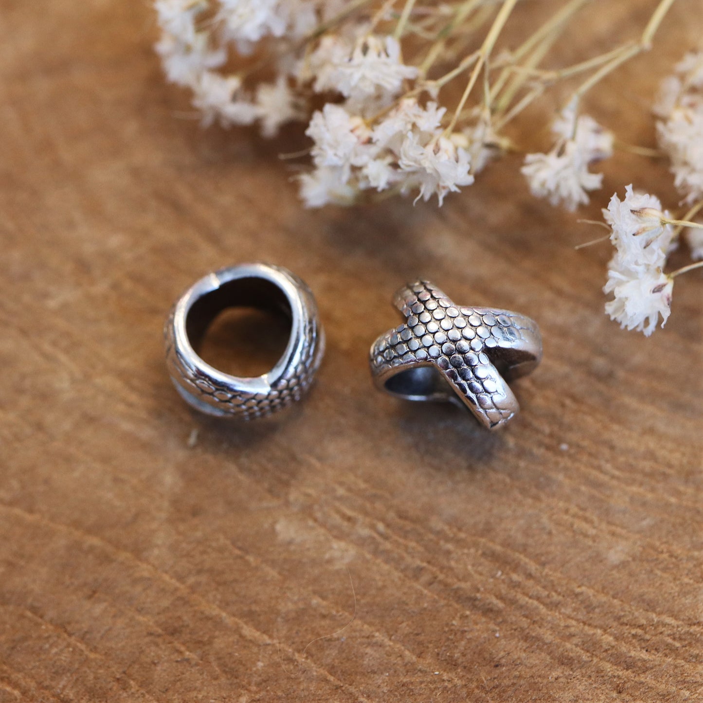 Perle DQ Silber Kreuz mit Aufdruck