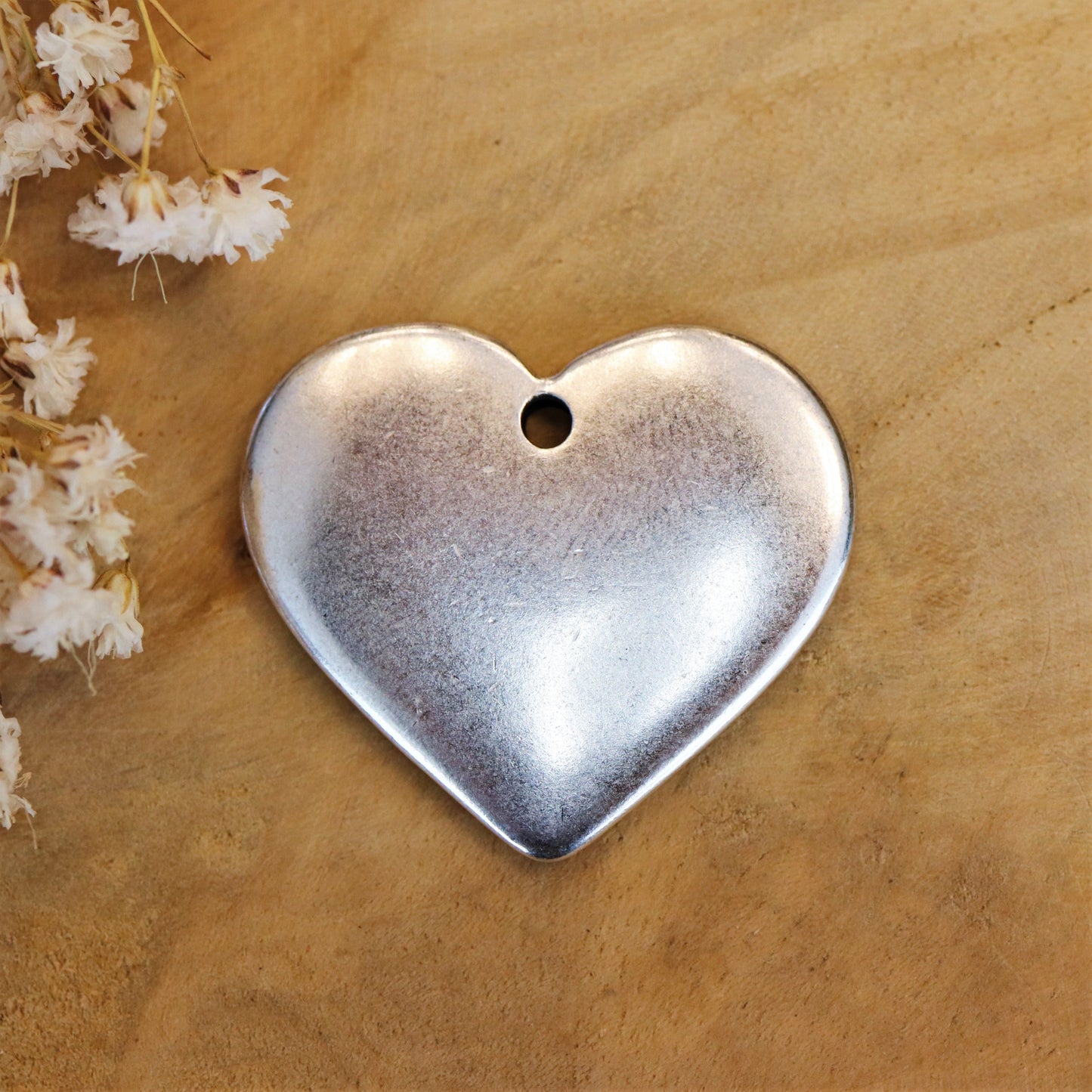 DQ silver solid heart charm