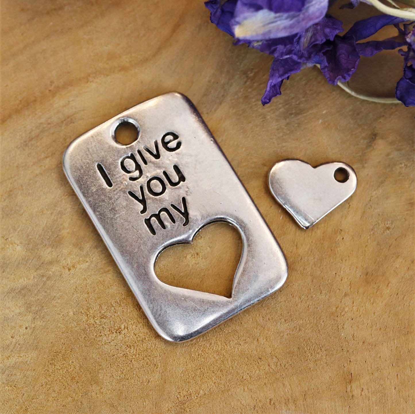 DQ Silber Charm Ich schenke dir mein Herz