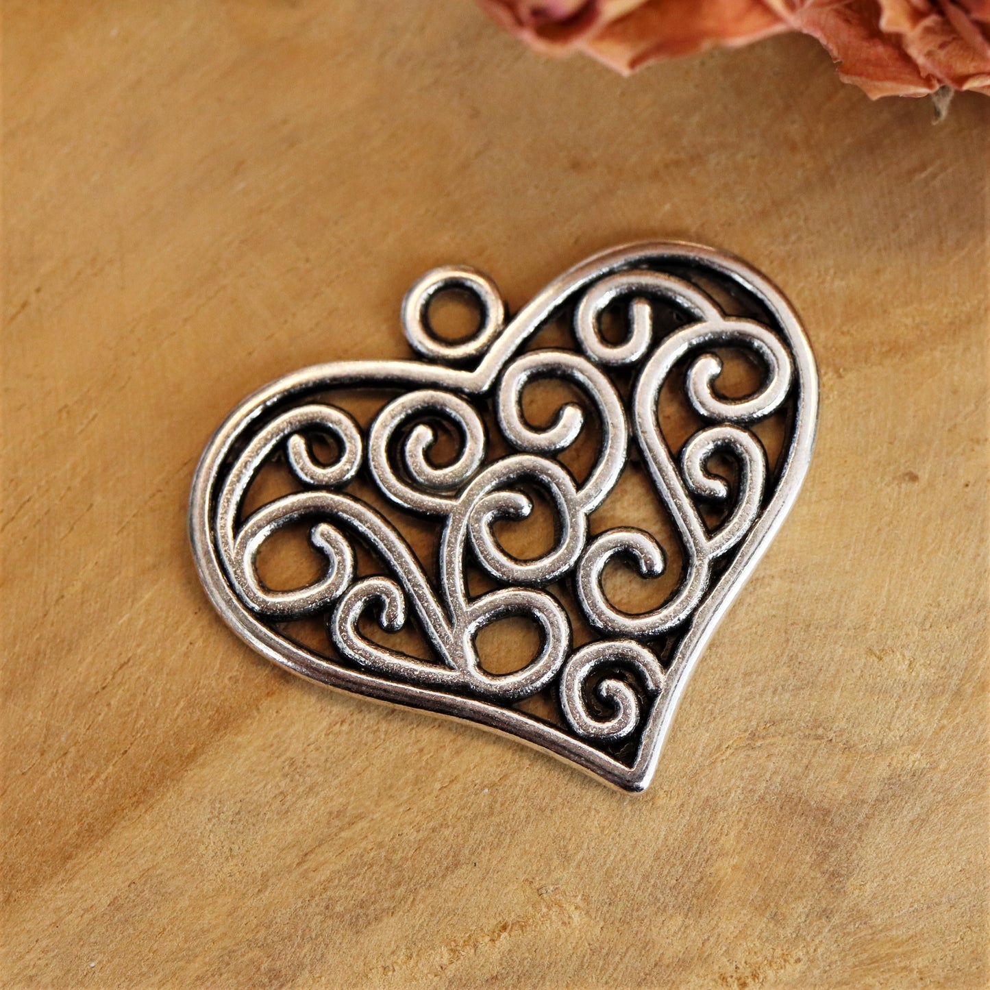 DQ Silber Charm großes elegantes Herz