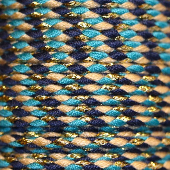 Trendy gevlochten koord 1 meter - Gold dark blue