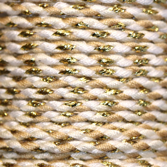 Trendy gevlochten koord 1 meter - Gold white
