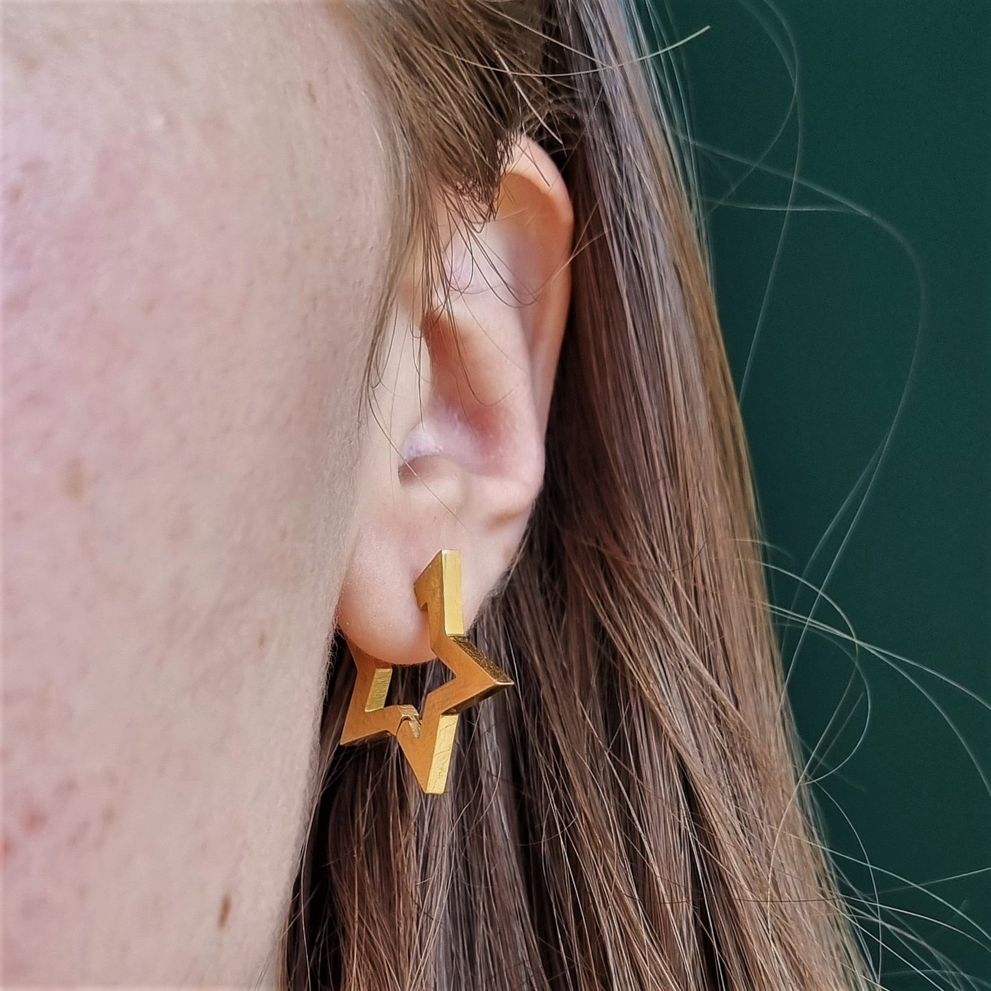 Edelstahl Stern Ohrringe gold