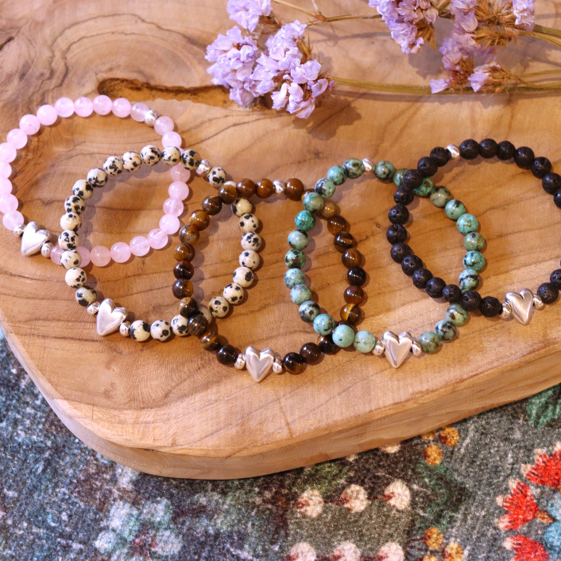 Armbanden met echt edelsteen (natuursteen) uniek en handgemaakt - BAYU