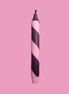 Handbemalte Kerze – gestreift, rosa/lila