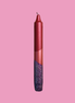 Handbeschilderde kaars - bordeaux/paars glitter