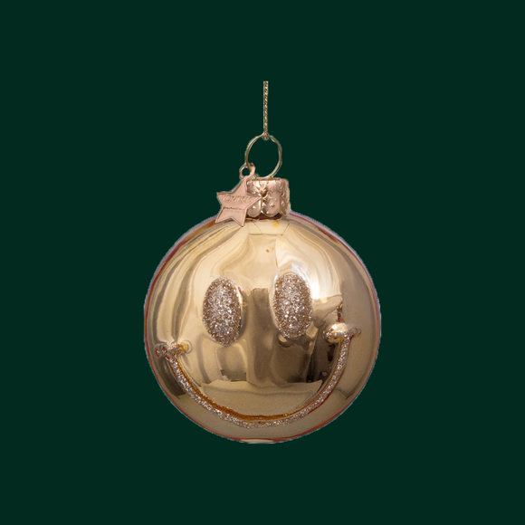 Vondels ornament - Gouden smiley