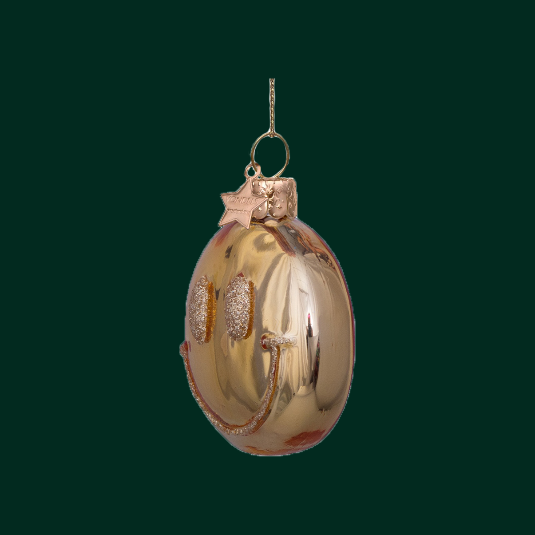 Vondels ornament - Gouden smiley