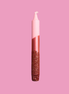 Handbeschilderde kaars - roze/koper glitter