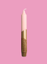 Handbeschilderde kaars - creme/goud glitter
