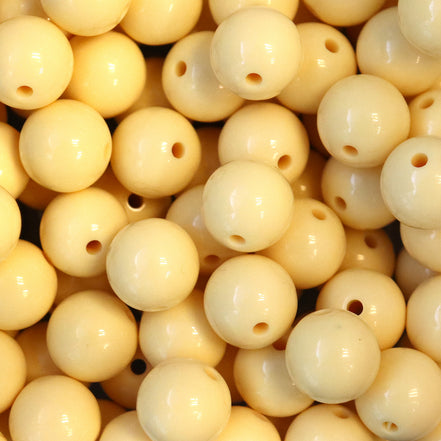 Ronde acryl kraal - lichtgeel