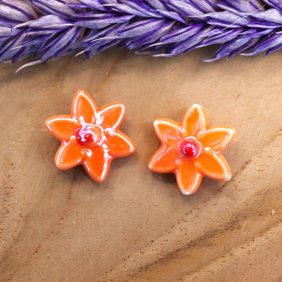 Kraal oranje - Bloem porselein