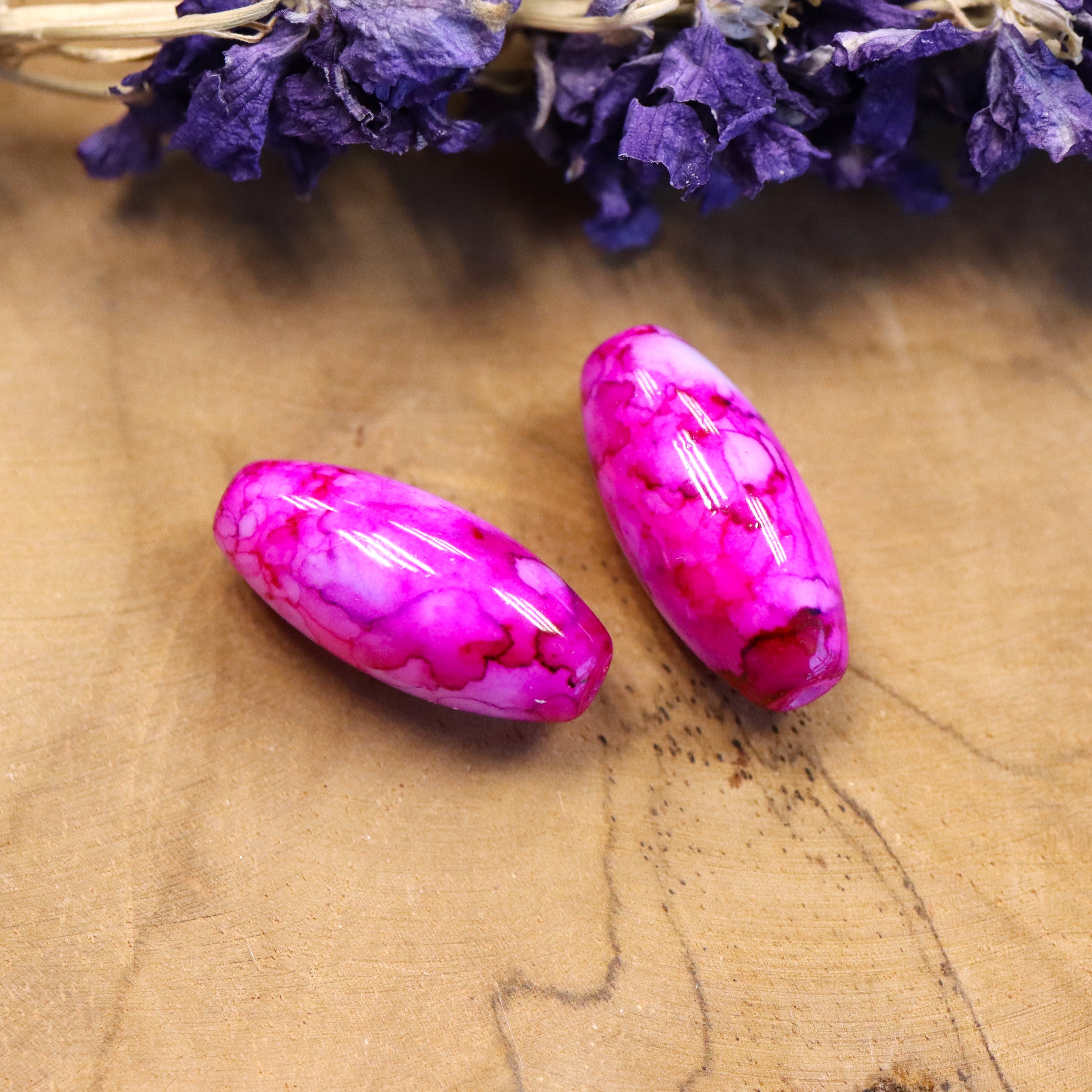 Bead pink - glass bead dyed