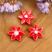 Kraal rood - Bloem porselein