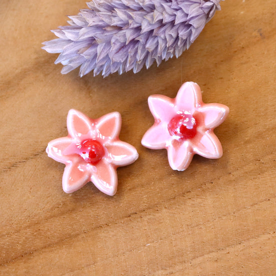 Kraal roze - Bloem porselein