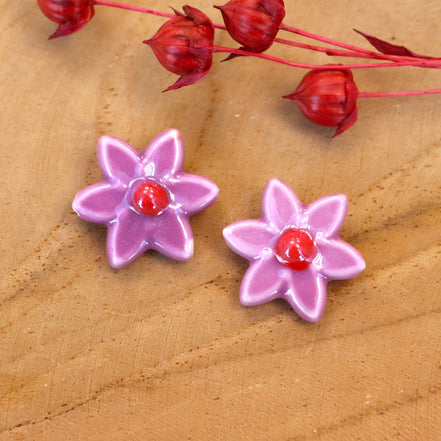 Kraal lila - Bloem porselein