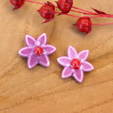 Kraal lila - Bloem porselein